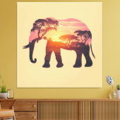 Toile Double exposition Elephant Silhouette Design - Sav (Insitu(Salon))