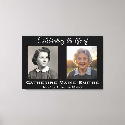 Toile Double Image Funéraire ou Mémorial (Recto)