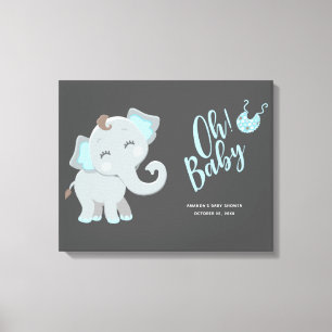 Toile Douce Fête Prénatale pour un Petit Éléphant Garçon