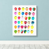 Toile Douceur fraise mignonne aquarelle de fruit mignon (Insitu (Plancher de Bois))