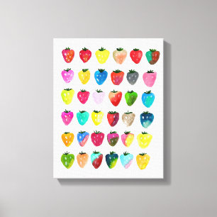 Toile Douceur fraise mignonne aquarelle de fruit mignon