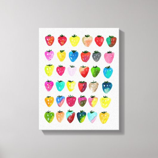 Toile Douceur fraise mignonne aquarelle de fruit mignon (Recto)