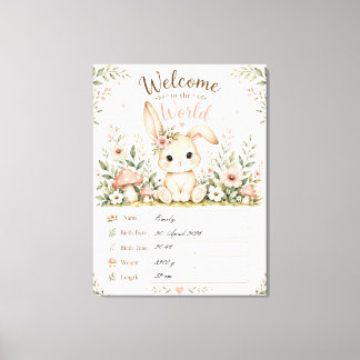 Toile Doux design de bébé lièvre avec champs de données