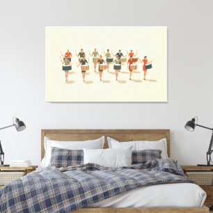 Toile Douze tambours tambourinant à l'aide d'un crayon m