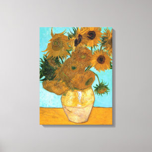 Toile Douze tournesols dans un vase (peinture à vie mort