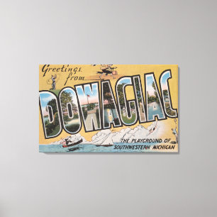 Toile Dowagiac, Michigan - grandes scènes 2 de lettre