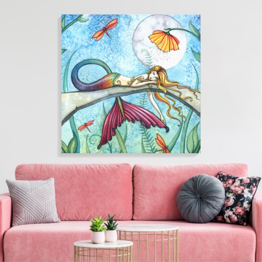 Toile Down by the Pond Mermaid Art par Molly Harrison (Insitu(Salon))
