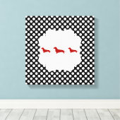 Toile Doxie de point Polka noir/blanc (Insitu (Plancher de Bois))