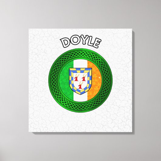 Toile Doyle Crest & Celtic Knot sur Shamrock (Recto)