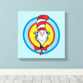 Toile Dr. Seuss | Graphisme de tête de Chat dans le Chap (Insitu (Plancher de Bois))