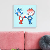 Toile Dr Seuss | Une chose Deux graphiques patriotiques (Insitu(Salon))
