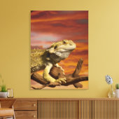 Toile Dragon à épaulettes (Pogona Vitticeps) sur branche (Insitu(Salon))
