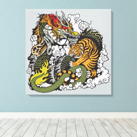 Toile dragon and tiger figfigting (Insitu (Plancher de Bois))