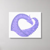 dragon au coeur de pervenche sur fond blanc