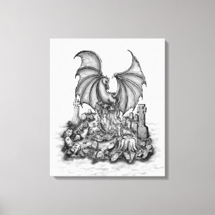 Toile Dragon avec Zombie