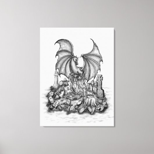 Toile Dragon avec Zombie (Recto)