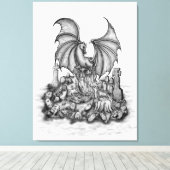 Toile Dragon avec Zombie (Insitu (Plancher de Bois))