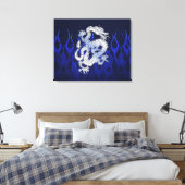 Toile Dragon Bleu dans Chrome Styles de fibre de carbone (Insitu(Chambre))