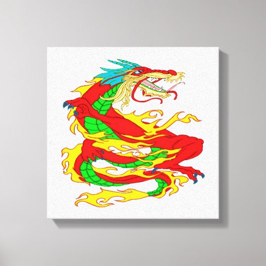 Toile Dragon chinois rouge (Recto)
