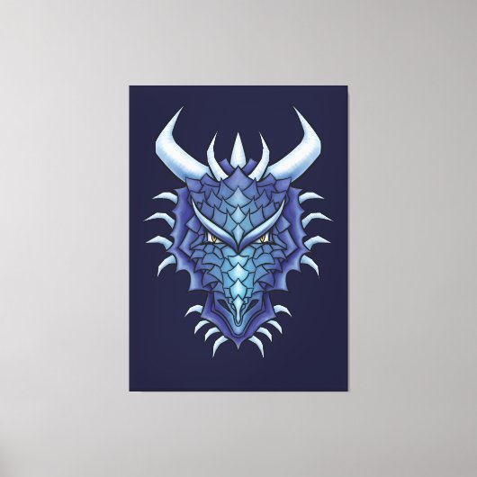 Toile Dragon cool Art - Purple Blue Magagone Head (Recto)