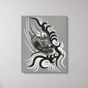 Toile Dragon de Chine en style de tatouage
