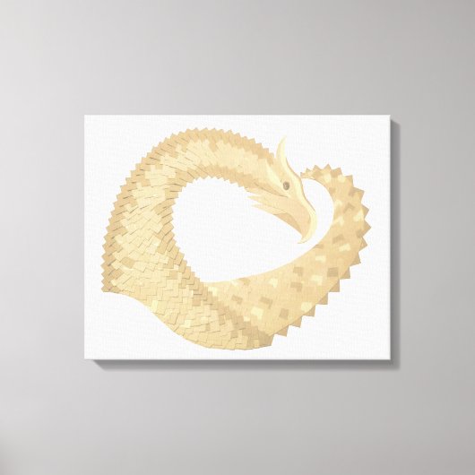 Toile Dragon de coeur de grès sur blanc (Recto)