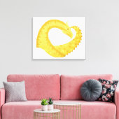 Toile Dragon de coeur jaune sur blanc (Insitu(Salon))