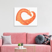 Toile Dragon de coeur orange sur blanc (Insitu(Salon))