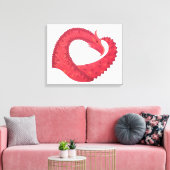 Toile Dragon de coeur rouge en blanc (Insitu(Salon))