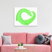 Toile Dragon de coeur vert citron blanc (Insitu(Salon))