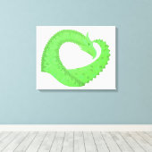 Toile Dragon de coeur vert citron blanc (Insitu (Plancher de Bois))