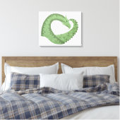 Toile Dragon de coeur vert olive blanc (Insitu(Chambre))