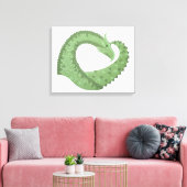 Toile Dragon de coeur vert olive blanc (Insitu(Salon))