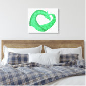 Toile Dragon de coeur vert sur blanc (Insitu(Chambre))