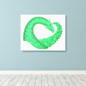 Toile Dragon de coeur vert sur blanc (Insitu (Plancher de Bois))