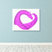 Toile Dragon de coeur violet clair sur blanc (Insitu (Plancher de Bois))