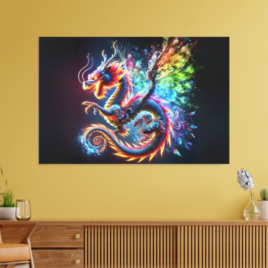 Toile Dragon de feu coloré (Insitu(Salon))