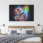 Toile Dragon de feu coloré (Insitu(Chambre))