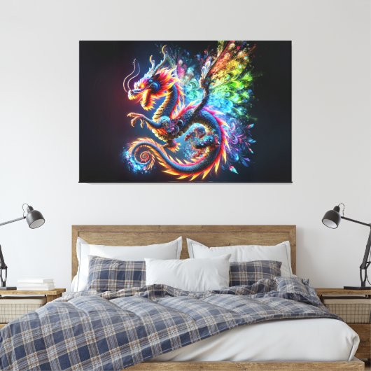 Toile Dragon de feu coloré (Insitu(Chambre))