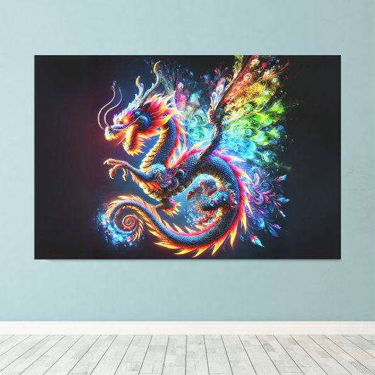 Toile Dragon de feu coloré (Insitu (Plancher de Bois))