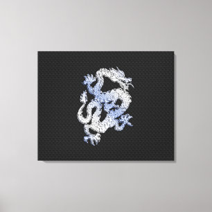 Toile Dragon de style Chrome sur la peau de serpent noir