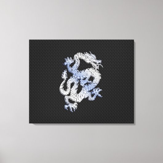 Toile Dragon de style Chrome sur la peau de serpent noir (Recto)