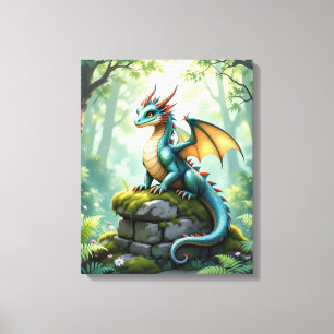 Toile Dragon de Whimsical sur pierre antique