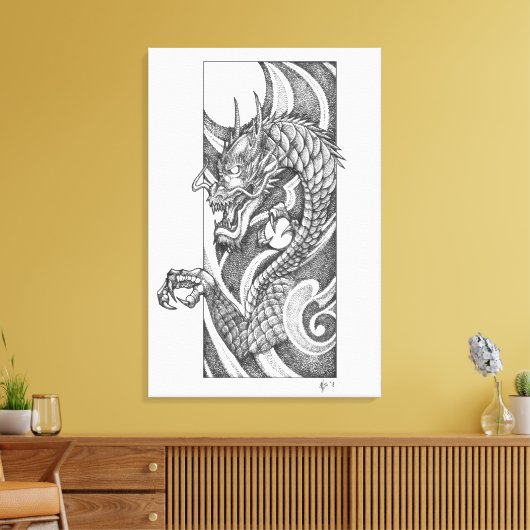 Toile Dragon Dotwork Ryu (Insitu(Salon))