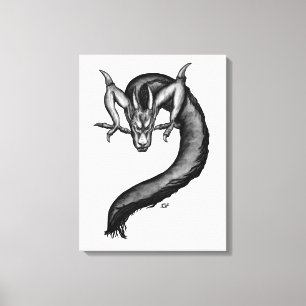 Toile Dragon en style tatouage