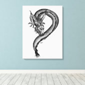 Toile Dragon en style tatouage (Insitu (Plancher de Bois))