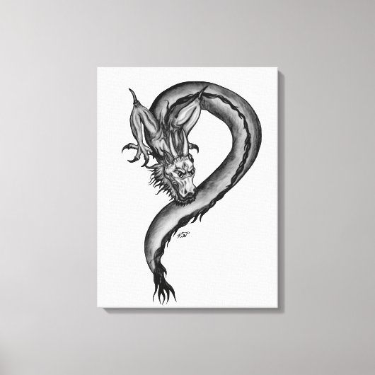 Toile Dragon en style tatouage (Recto)