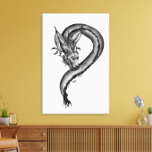 Toile Dragon en style tatouage (Insitu(Salon))