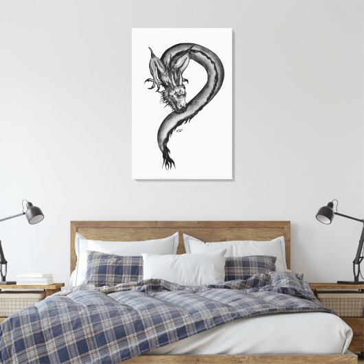 Toile Dragon en style tatouage (Insitu(Chambre))