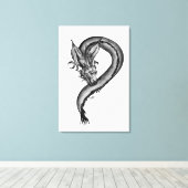 Toile Dragon en style tatouage (Insitu (Plancher de Bois))
